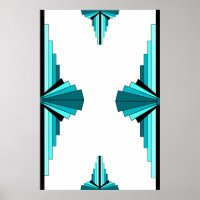 Art deco elements in teal green