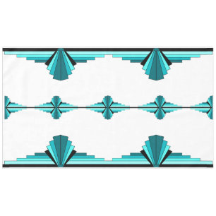Art deco elements in teal green Tablecloth