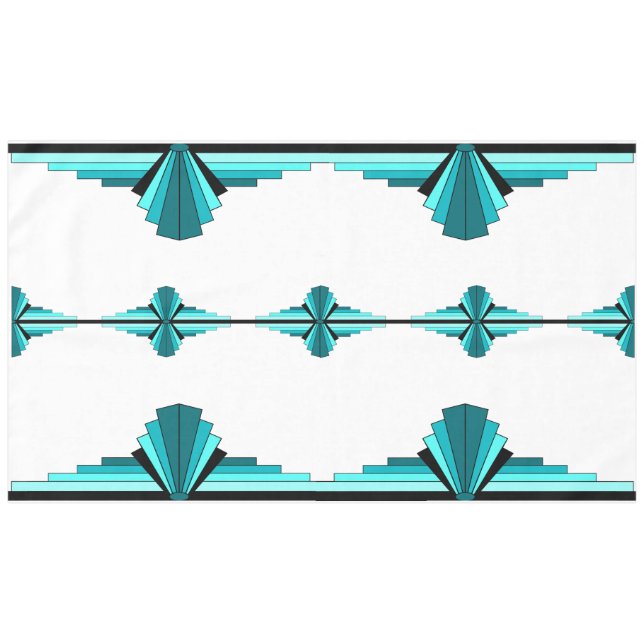 Art deco elements in teal green Tablecloth (Front (Horizontal))