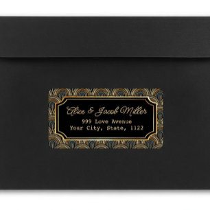 Art Deco Embroidered-Style Return Address Label