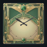 Art Deco Exclusive Square Wall Clock<br><div class="desc">Great clock design. You will love it like others. Be free to use this design for other product you like or to customize and add your text. Follow me for more. Thank you. Have a nice day.</div>