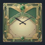 Art Deco Exclusive Square Wall Clock<br><div class="desc">Great clock design. You will love it like others. Be free to use this design for other product you like or to customize and add your text. Follow me for more. Thank you. Have a nice day.</div>
