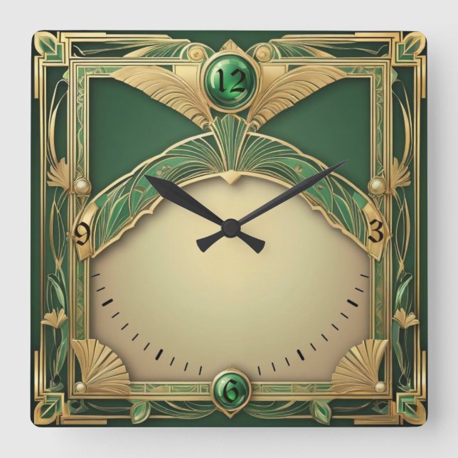 Art Deco Exclusive Square Wall Clock (Front)