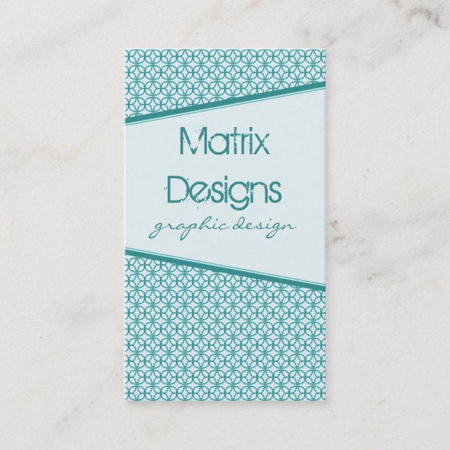 Art Deco Fab Business Card, Teal Business Card (Front)