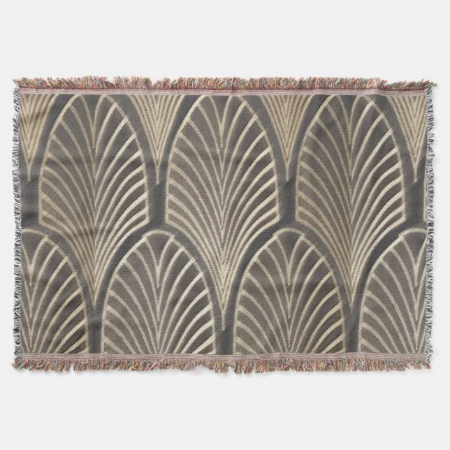 Art Deco Fan Blanket Throw (Front)