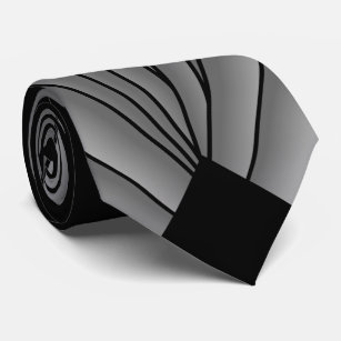 Art Deco Fan Design Grey Neck Tie