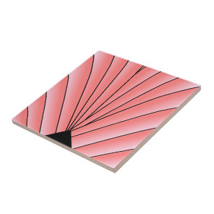 Art Deco Fan Design Pink Tile