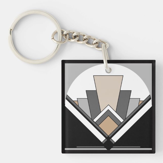 Art Deco Fan Expression Keychain (Front)