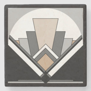Art Deco Fan Expression Stone Coaster
