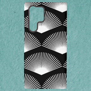 Art Deco Fan Pattern Black and White Samsung Galaxy Case