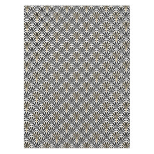 Art Deco fan pattern - black and white Tablecloth