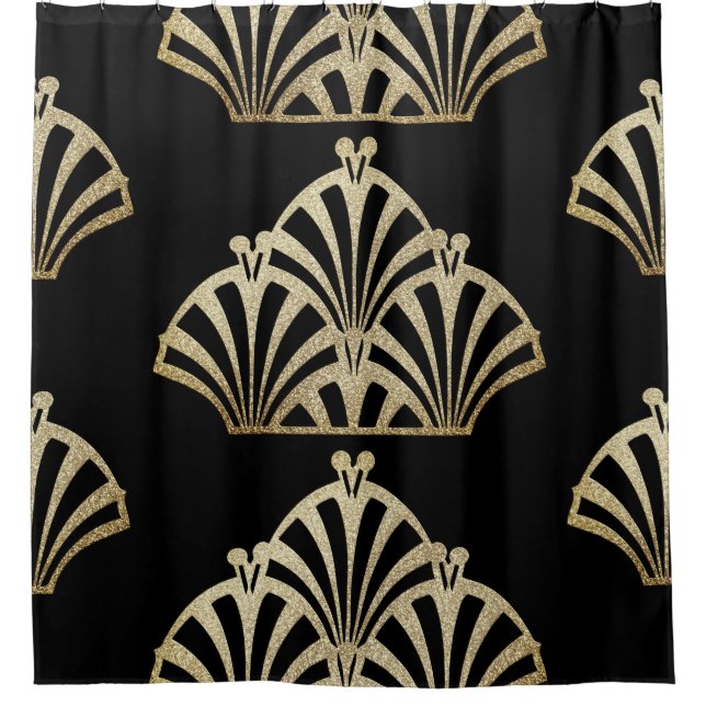 Art deco fan pattern black bronze elegant vintage (Front)