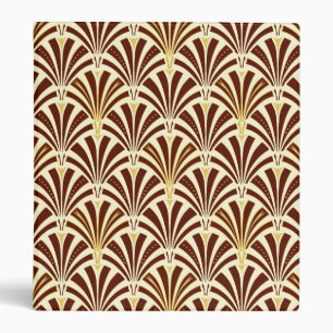 Art Deco fan pattern - chocolate on cream Binder
