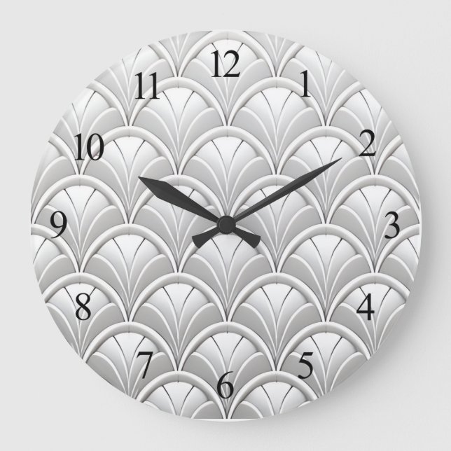 Art Deco Fan pattern Large Clock (Front)