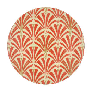 Art Deco fan pattern - mandarin orange Cutting Board