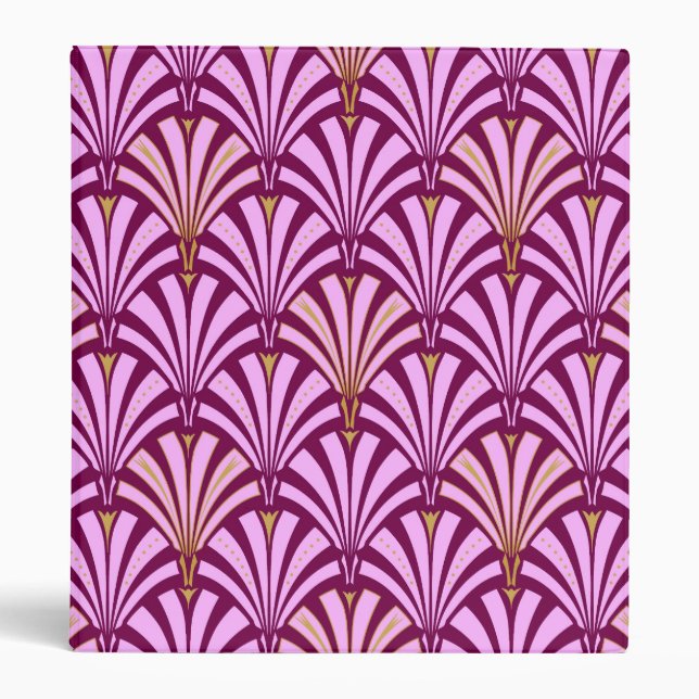 Art Deco fan pattern - orchid and purple Binder (Front)