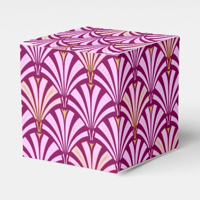 Art Deco fan pattern - orchid and purple Favor Box (Front Side)