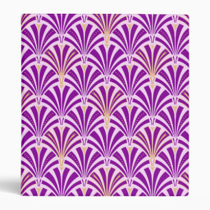 Art Deco fan pattern - purple and orchid Binder