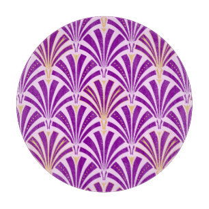 Art Deco fan pattern - purple and orchid Cutting Board