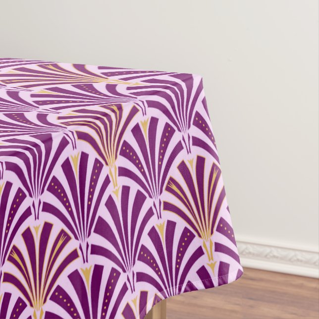 Art Deco fan pattern - purple and orchid Tablecloth (In Situ)