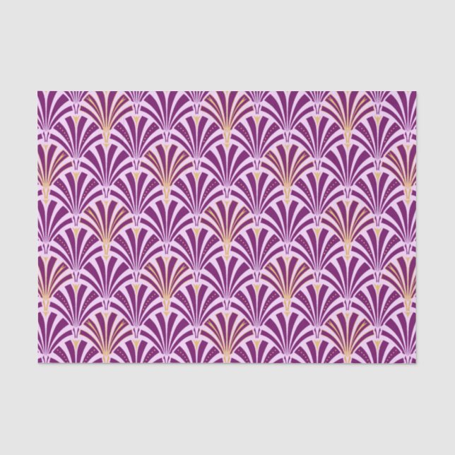 Art Deco fan pattern - purple and orchid Tissue Paper (Front)