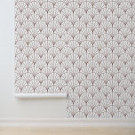 Art Deco Fan Pattern Wallpaper<br><div class="desc">Simple art deco fan pattern in pastel blush pink lines on white. An artful symmetry for an accent wall or full wall.</div>