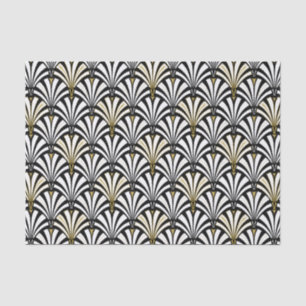 Art Deco fan pattern - white and black Tissue Paper