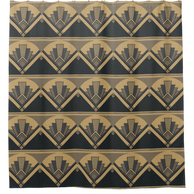Art Deco Fan Shower Curtain (Front)