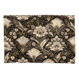 Art Deco Fan Style Floral Pattern Pillowcase