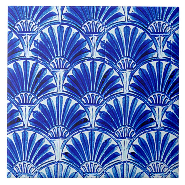 ART DECO FANS BLUE TILE (Front)