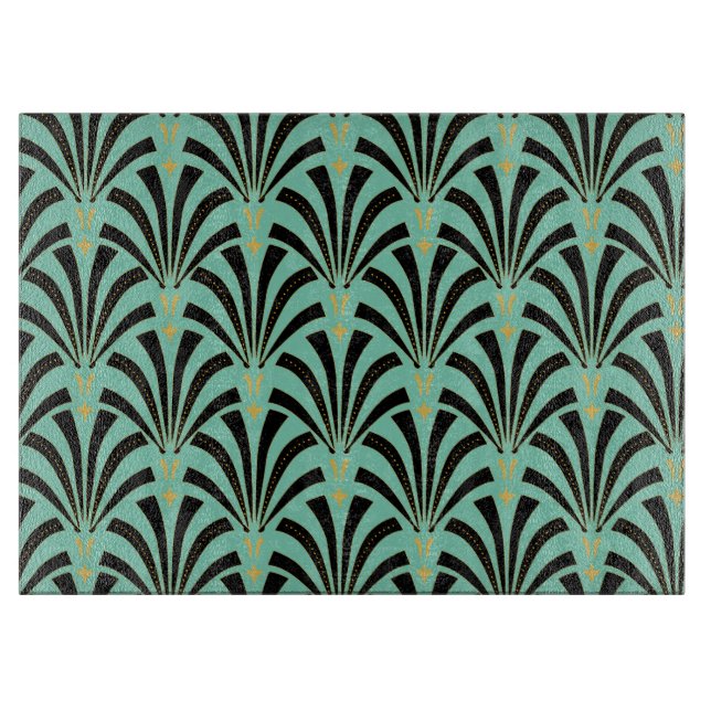 Art Deco Fans Custom Cutting Board (Front)