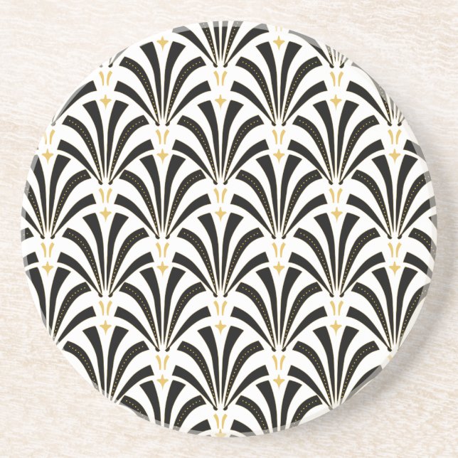 Art Deco Fans Custom Pattern Coaster (Front)