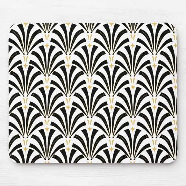 Art Deco Fans Custom Pattern Mouse Pad (Front)