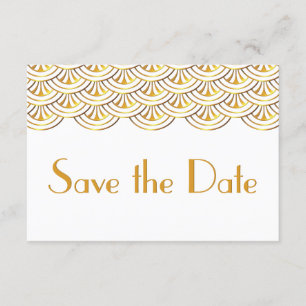 Art Deco Fans Gold Look Save the Date Wedding