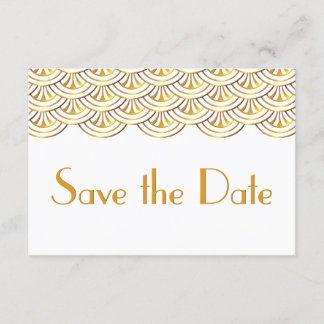 Art Deco Fans Gold Look Save the Date Wedding