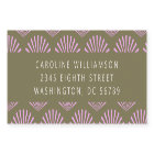 Art Deco Fans Olive Lilac Shower Return Address