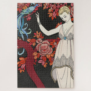 Art Deco fashion illustration by George Barbier Jigsaw Puzzle