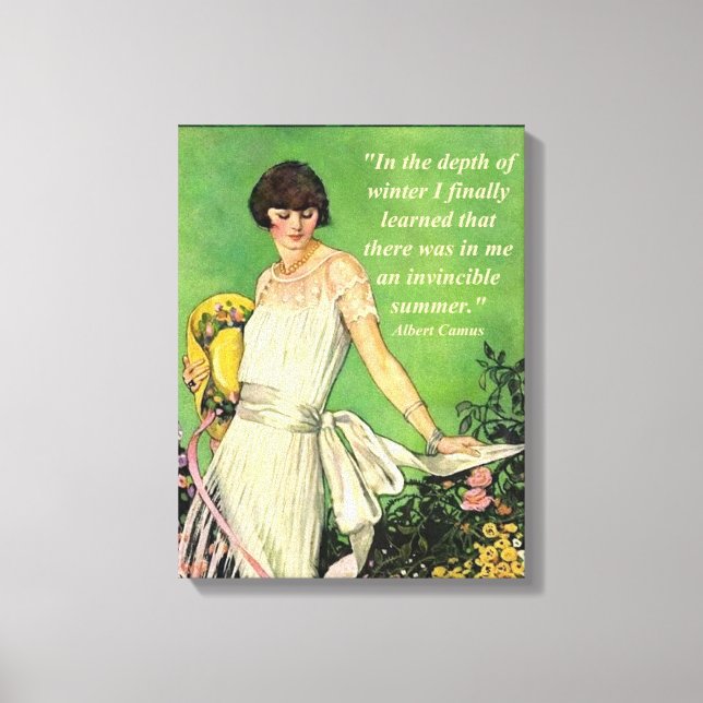 Art Deco Fashion: Motivational Winter Quote Canvas Print (Front)