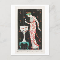 Art Deco Fashion Plate of Evening Gown by Barbier