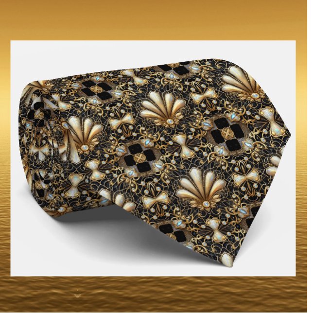 Art Deco Faux Silk Tie | Luxury Gentleman's (Creator Uploaded)