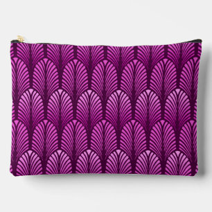 Art Deco Feather Pattern, Amethyst Purple Accessory Pouch
