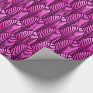 Art Deco Feather Pattern, Amethyst Purple Wrapping Paper