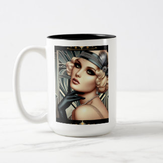Art Deco Femme Fatale Mug (2 tone Blk)