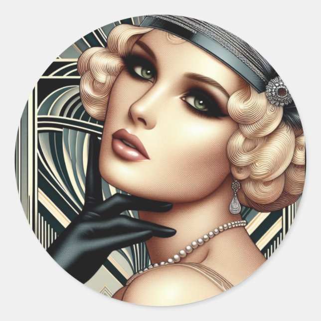 Art Deco Femme Fatale Sticker (Front)