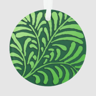 Art Deco fern pattern - shades of green Ornament