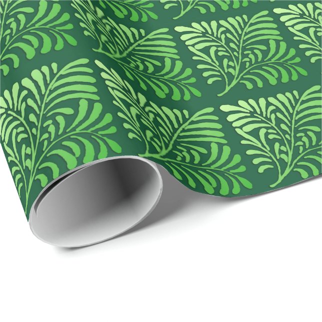 Art Deco fern pattern - shades of green Wrapping Paper (Roll Corner)