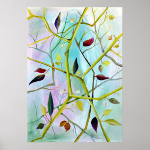 Art déco - Feuilles peints multidimensionnels