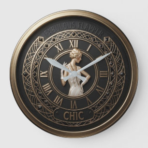 Art Deco Flapper Chic Large Clock