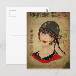 Art Deco Flapper Girl Postcard