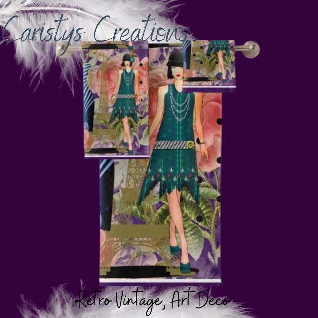 Art Deco Flappers  Bath Towel Set (Creator Uploaded)